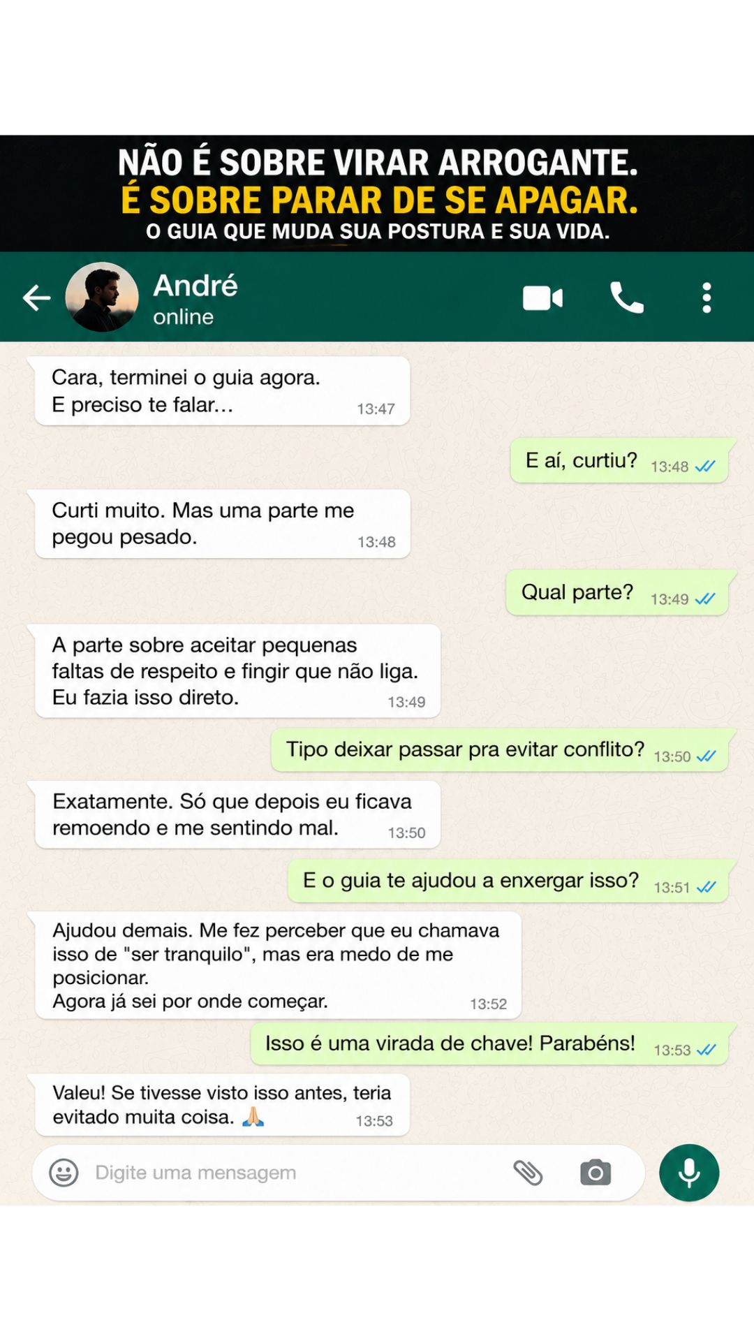 Relato de aluno sobre mudança de percepção