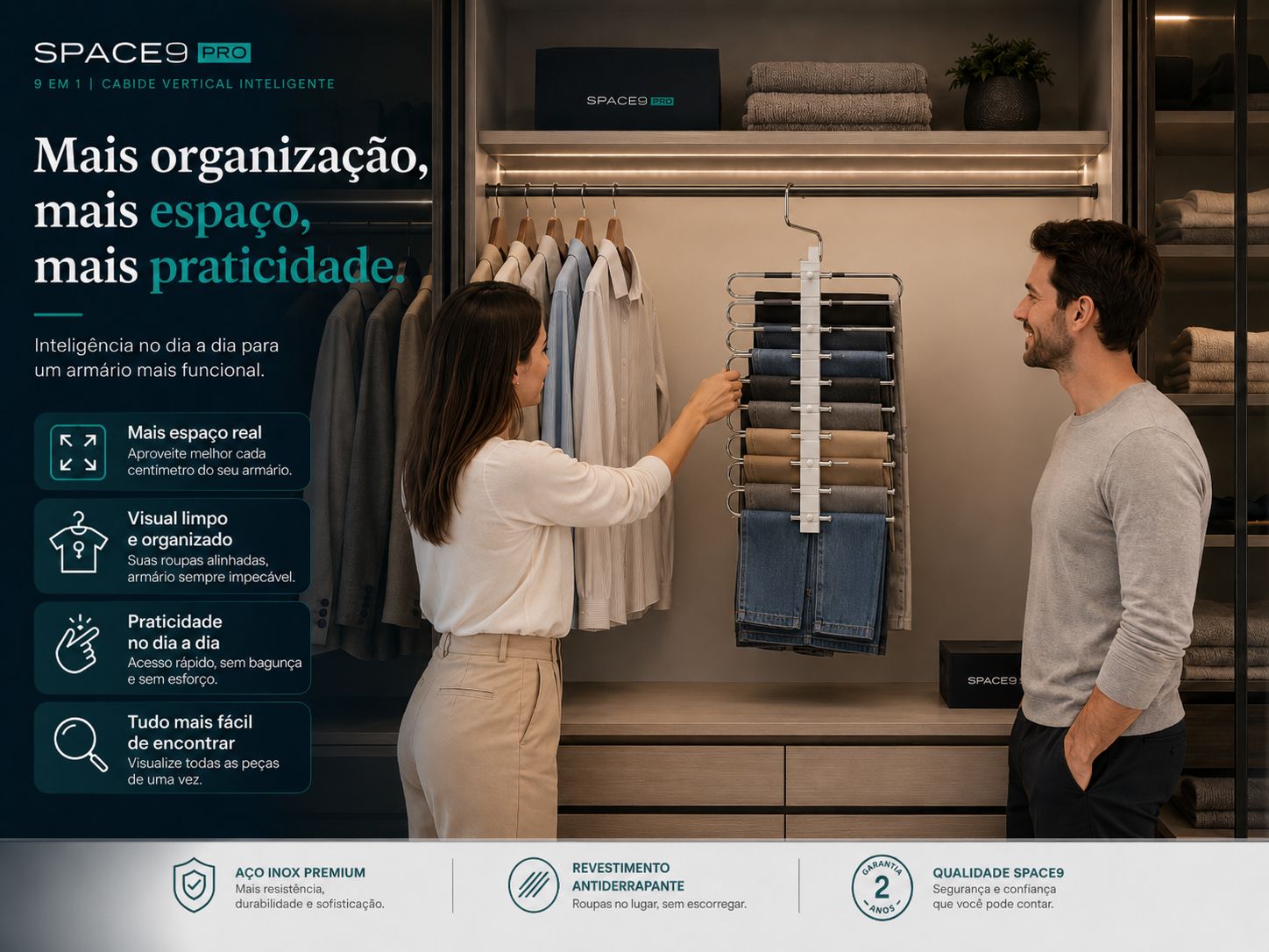 Space9 Pro trazendo mais organização, espaço e praticidade para o guarda-roupa